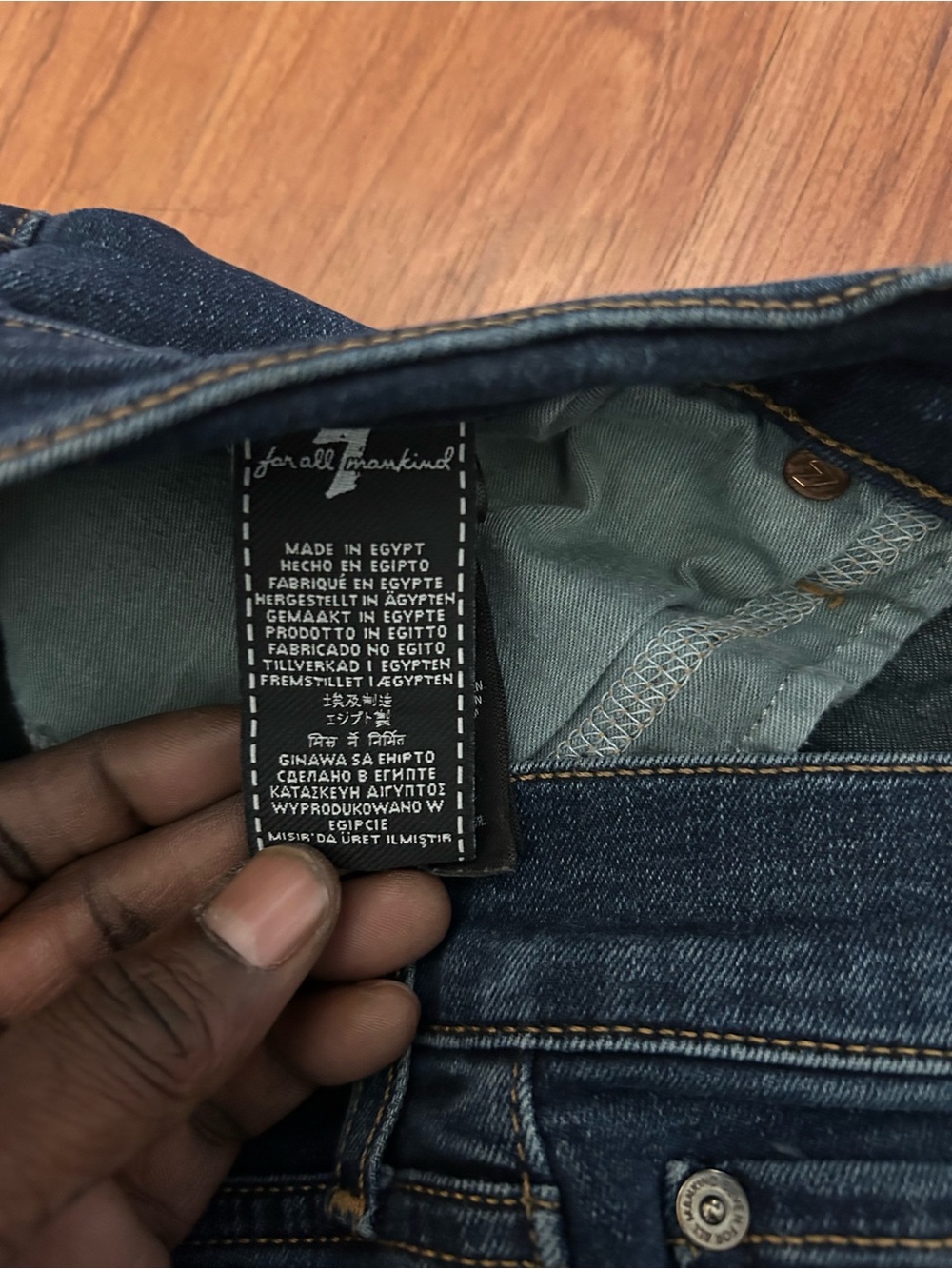 7 For All Mankind Standard Jeans Mens 34 Blue Medium Wash Straight Leg Made USA - Picture 5 of 7